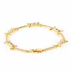 Pulseira de Corrente Fina 2,5mm para Casal Hip Hop Europeu e Americano Zircônia Microincrustada Fivela Japonesa Corrente Fina de Espinhos para Homens e Mulheres