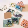 Porta-copo de Papel Absorvente Personalizado com Couro Estampado e Carimbo Dourado, Porta-copo Isolante de Calor para Café e Chá, Porta-copo de PVC para Cozinha e Restaurante