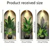 Simulación de Papel Tapiz Transfronterizo 3D Planta Verde en Maceta Pegatinas de Pared Decoración de Pared Estilo Nórdico Jarrón Marrón Tríptico Pintura Decorativa