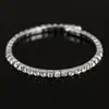 Pulseira de arame com perfurações de fileira única pulseira de noiva pulseira de fileira única perfurações elásticas Diamante pulseira da moda B044