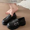 Nuevos zapatos de mujer 2026, versátiles y cómodos, no cansan, mocasines de cuero genuino con suela gruesa, zapatos pequeños de cuero estilo universitario para mujer