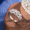 Anillo Gorgeous de Tres Capas Tachonado con Diamantes de Nuevo Estilo, Anillo Brillante para Dedo Índice Estilo Old Money, Joyería de Lujo de Alta Gama