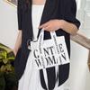 2024 Principios de Primavera Gran Capacidad Lona Letras Mujeres Ligero Casual Simple Bolso de Mano Hombro Cruzado Bolso Tote Nuevo