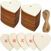Piezas de Madera en Blanco DIY Día de San Valentín Boda Decoración Creativa Amor Forma de Corazón Colgante Pintado a Mano Madera Suministros Decoración Boda