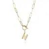 Collar con Letra Europea y Americana Transfronterizo Chapado en Oro Real Tendencia Hip-Hop Europeo y Americano Colgante de 26 Letras Inglesas al por Mayor