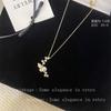 Elegante collar francés con flor de circonita y cadena de clavícula con temperamento francés, dulce y combinable con todo, accesorios de alta gama.