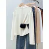 Camiseta de manga larga con cuello alto de forro polar de doble cara para talla grande, nuevo estilo de otoño para mujeres de talla grande, top interior adelgazante y que realza la figura para mujeres