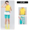 Ropa de Baile para Niñas, Chaleco Amarillo de Cuello Alto, Atuendo de Práctica, Atuendo de Presentación, Modelo de Entrenamiento de Yoga Jazz