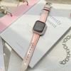 Compatible con la nueva correa degradada Apple S9, Applewatch8763SE, generación 8763, con borde abierto y cuentas de piel de vaca brillante de 45 mm.