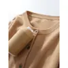 Cárdigan de Punto con Cuello Redondo Suéter Abrigo para Mujer Principios de Primavera Principios de Otoño Invierno Estilo Nuevo Manga Larga Holgado Estilo Coreano Lana Ropa Corta