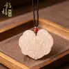 Colgante Afgano de Polvo de Raíz de Loto para Mujer, Hebilla de Paz de Nuevo Estilo Chino, Buda, Pixiu, Loto, Candado Ruyi, Collar de Jade Natural