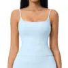 Siete Mil Millones Chaleco de Yoga Cepillado para Mujer con Tirantes Finos, Hermoso Diseño en la Espalda, Ajuste Ceñido, con Almohadillas en el Pecho, Top Deportivo de Secado Rápido para Mujer 5555