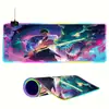 Alfombrillas de ratón luminosas personalizadas transfronterizas para gaming de e-sports, alfombrillas de teclado LED de series de dibujos animados populares para cibercafés, tapetes de escritorio RGB al por mayor