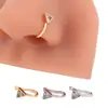 Joyería de Nariz en Forma de U de Moda Personalidad Transfronteriza Triángulo Geométrico Pinza de Nariz sin Perforación Stud de Nariz Elegante Versátil sin Perforación con Pedrería