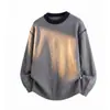 Suéter Jersey de Cuello Redondo Color Block Hecho a Mano con Puntadas Estilo Old Money de Invierno con una Atmósfera Pesada para Hombres y Mujeres Parejas
