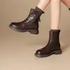 Botines cortos de moda para mujer, punta redonda, suela gruesa, colección otoño/invierno 2026, forro de felpa, botas de nieve, que aumentan la altura, cómodos y cálidos, Botas Martin