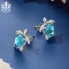 Brincos de Tartaruga Fofos com Design Original Aifulu Estilo Oceano Brincos de Tartaruga Animal Brincos Banhados a Platina de Cobre para Mulheres