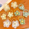 Anel de cabelo infantil de malha com flor, não danifica os acessórios de cabelo, elástico, bom para bebês, corda de amarrar, princesa, chapéu fofo para meninas, tendão de borracha