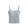 Traje de Raya Estilo Coreano para Mujer en Verano con Top Camisola Acolchado Ajustado + Pantalones Anchos Sueltos de Cintura Elástica