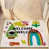 Tapete de Entrada Porta Desenho Divertido Tapete de Entrada Porta Cortável Malha de Arame Tapete de Porta Doméstico Resistente a Manchas Capacho