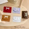 Laço~ Nova Bolsa Feminina Estilo Coreano Ins, Porta-Cartões, Exquisita, Prática, Simples, Cor Sólida, Compacta, Porta-Moedas Portátil