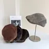 Gorra de Béisbol Vintage Lavada Retro Británica para Hombres y Mujeres, Gorra de Béisbol Rayada de Otoño e Invierno, Boina Invertida Estilo Vintage de Moda