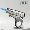 F137 Metal Creativo Divertido Encendedor de Llama Azul Mecánico Moderno Descompresión A Prueba de Viento Directo Inflable Tipo Pistola