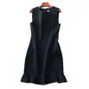 Chaleco de lana falda chaleco mujer otoño e invierno retro francés cintura ajustada cadera falda sirena temperamento vestido sin mangas