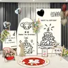 Estilo Ins Coreano Decoración de Primer Cumpleaños Escena Decoración Fondo de Pared Niño y Niña Fiesta de Bebé Tablero Kt Gama Alta