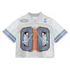 2026 Camiseta Deportiva Retro de Comercio Exterior Transfronteriza Personalizable Estilo Europeo y Americano Holgada Cuello en V Camiseta de Fan para Jóvenes Hombres y Mujeres