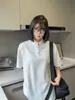 Camiseta de Manga Corta con Cuello Henry Estilo Old Money para Hombres y Mujeres, Top Casual Holgado de Verano de Alta Gama Estilo Perezoso
