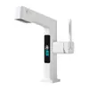 Fabricante de Torneiras Kaiping Torneira de Banheiro Monofuro de Metal Maciço com Display Digital e Mangueira Extensível para Lavatório, Quente e Frio