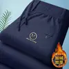 Fabricante Original 2025 Calças Esportivas Masculinas Outono e Inverno Novas Retas Esportivas Versáteis com Forro de Lã Espessadas Tendência Calças de Moletom
