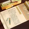 Conjunto de Cadernos de Caligrafia para Rastreamento em Rolo Longo com Caneta Macia em Letra Pequena Introdutória de Texto Original Taoísta: Escritura do Selo do Coração do Imperador de Jade Alto Superior