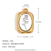 Temperamento Europeu e Americano Nicho Geométrico Girassol Amor Pingente Aço Inoxidável Banhado Ouro 18K Rosa Margarida Acessórios Vintage