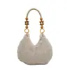 Bolsas de Pelúcia com Toque de Luxo, Novas Bolsas de Mão de Pelúcia, Bolsas Transversais Pequenas Versáteis da Moda Tendência Outono e Inverno