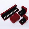 Caja de Joyería de Terciopelo con Hebilla Dorada, Caja para Anillos de Joyería, Caja para Colgantes y Collares con Esquinas Redondeadas, Caja para Pulseras, Caja de Empaque para Joyería