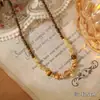 Popular Cadena Doble para Clavícula de Caballo con Piedra Natural Ojo de Tigre y Cuentas de Color Contrastante de Ainibeni, Collar de Moda y Versátil