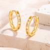 Los Pendientes con Incrustaciones de Diamantes Más Vendidos de Amazon para Mujer, Diseño de Nicho Transfronterizo Europeo y Americano, Pendientes de Moda, Simples, Personalizados, Geométricos y Modernos