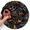 50 pegatinas de neón de grafiti de Halloween personalizadas con dibujos animados transfronterizos para decoración navideña, pegatinas para maletas y fundas de teléfono.