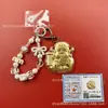 Llavero de tela con logo de empresa personalizado Cadena para teléfono móvil Angela Lámina de oro puro Oro 999 Regalo de aniversario