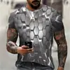 Armadura esportiva pessoal masculina europeia e americana 2024 impressão digital 3D transfronteiriça T-shirt solta respirável pode ser DIY