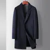 Abrigo de Hombre 2026 Otoño e Invierno 100% Lana Longitud Media Juventud Negocios Gabardina de Lana a Doble Cara Color Sólido Chaqueta Casual