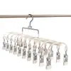 Secador de ropa multi-clip, hecho de acero inoxidable, con diseño a prueba de viento y antideslizante, adecuado para secar calcetines, ropa interior y otros artículos en tu balcón