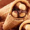 Galletas Sandwich Crujientes Sabor Chocolate Sabor Yogur, Vasitos Crujientes en Forma de Cono, Snacks Casuales para Niños para Saciar Antojos