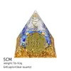 Pirâmide de Cristal Natural 5cm Estilo Europeu e Americano Decoração de Mesa para Casa e Escritório Ornamento de Pirâmide de Resina para Yoga Meditação