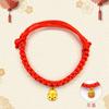 Collar de Seguridad con Cierre para Mascotas Gatos Cuerda Roja Tejida a Mano Ajustable Colgante Colgante Collar de la Suerte Campana Rico