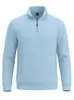 Estación Independiente Transfronterizo Hombres Primavera y Otoño Textura de Sarga Media Cremallera Cuello Alto Manga Larga Superior Sudadera con Capucha Casual Americano