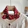 Pañuelo Cuadrado Pequeño de Algodón y Lino Floral Delgado para Primavera y Verano para Mujer, Pañuelo de Seda Estampado Versátil, Pañuelo Decorativo Multifuncional para la Cabeza y Lazo para el Cabello