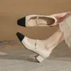 Zapatos de Tacón Alto Cuadrados Gruesos Jingang Yl43108 para Mujer 2026 Nuevo Otoño Versátiles Estilo Francés Plateados para Novias